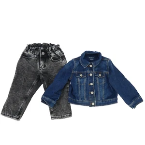 Baby Gap Jacket Jeans Girls Denim Outfit Set Black Blue age 18 24 months - Picture 1 of 11