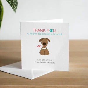 Personalised Handmade Thank You Dog Groomers Pets Animals Doggy Daycare - Picture 1 of 3