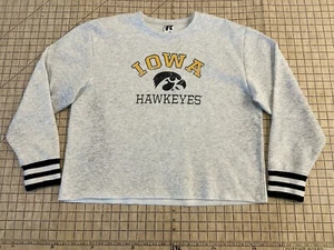 Iowa Hawkeyes Sweatshirt Pullover Women's Large Boxy Fit Heathered Grey NCAA - Picture 1 of 17