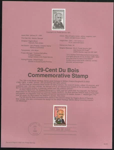 US. SP999. 2617. 29c. W.E.B. Du Bois. Black Heritage. Souvenir Pages.1992 - Picture 1 of 1