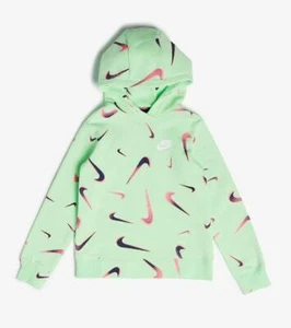 Nike Girls' Sportswear 3D Printed Hoodie Med Large Vapor Green Purple NWT - Picture 1 of 3