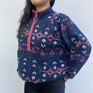 Vintage Women’s Retro Fleece Sweater, Size XXL geometrical OEKO-TEX Pullover - Picture 1 of 7