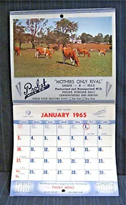 1965 Probst Milk Dairy Home Delivery Calendar Lawrenceburg & Aurora In Old Stock - Picture 1 of 1