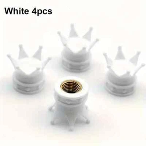 4 Pcs Of Universal Crown Car Wheels Tires Valve Caps Tire Rim Stem Covers Air Du - Picture 1 of 1