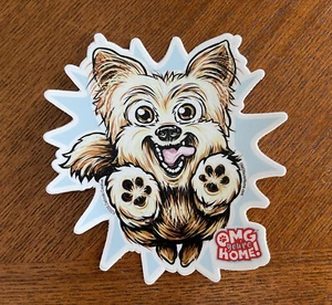 Lustiger Happy Yorkshire Terrier Hund Aufkleber Wetterfest Sticker Yorkie Welpenliebhaber - Bild 1 von 5