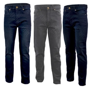 Mens Big Size Stretch Fashion Slim Fit Denim Jeans Blue Grey Waist 42-48 - Picture 1 of 11