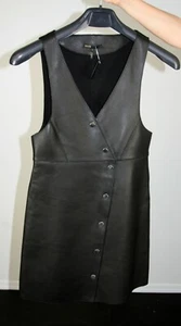 Nuevo Vestido Maje Negro Piel de Cordero Cuero Talla 3 o Mediano - Imagen 1 de 4