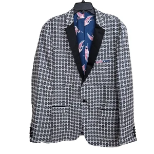 Paisley & Gray mens 48R Black Mod Floral Print Crane bird lining Tux Jacket - Picture 1 of 14