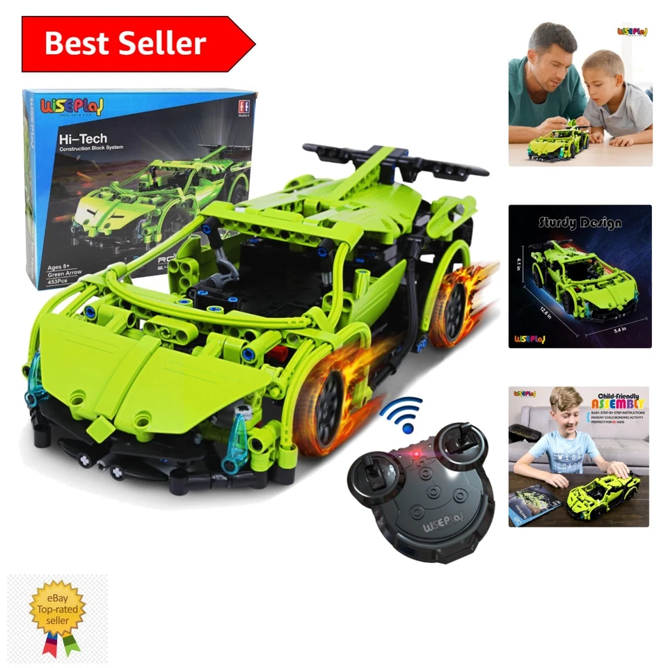 Wiseplay Build Your Own RC Car Kit Remote Control for Boys 8-12 Green