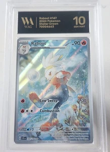 Pokémon WAG Slab Gem Mint 10 2024 SV Stellar Crown Raboot 147/142 IR  - Bild 1 von 2