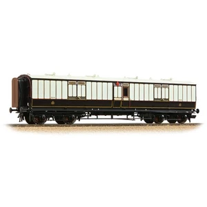 Bachmann 39-890 OO Gauge LNWR 50ft Arc Roof Full Brake Coach LNWR Dark Claret An - Picture 1 of 2
