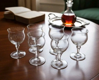 Stunning Schott Zwiesel Crystal Sherry Glasses x6 – Tulip Shape with Blue Base,  - Image 1 of 4