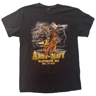 2014 Army Vs Navy Football Game Men’s Small Short Sleeve Shirt Black Yellow - Image 1 of 4