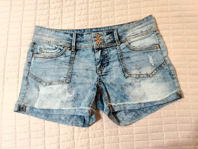 LEI Acid Washed Denim Jean Shorts Cutoffs Low Rise Women's Size 13 - Image 1 of 4