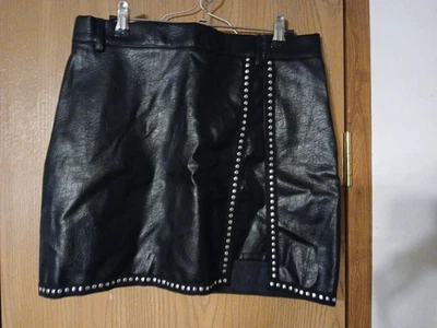 Sexy Black Faux Leather M (Waist 30 inches) Mini Skirt US Seller 41ra - Image 1 of 4