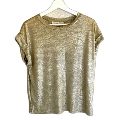 Camisa dorada metálica estilo RD - ajuste relajado, talla S Foto 1 de 4