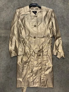 Vintage NWT Gold Dennis Basso Water Resistant Trench-coat 2X Stunning - Picture 1 of 8