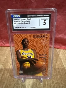1996-97 Upper Deck Rookie Exclusives #R10 Kobe Bryant RC HOF Cgc 5 Graded - Picture 1 of 3