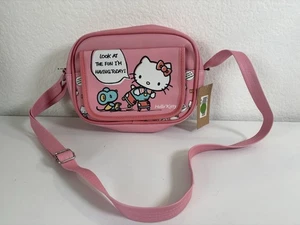 Sanrio Hello Kitty Crossbody Bag Pink “Look At The Fun Im Having Today” NWT NEW - Picture 1 of 13