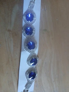 Ladies Statement Blue And Rhinestone Bracelet Unbranded New - Picture 1 of 3
