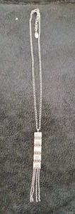Swatch Silvertone Statement Necklace Stainlass Steel CrystalGeometric Glamorous - Picture 1 of 8