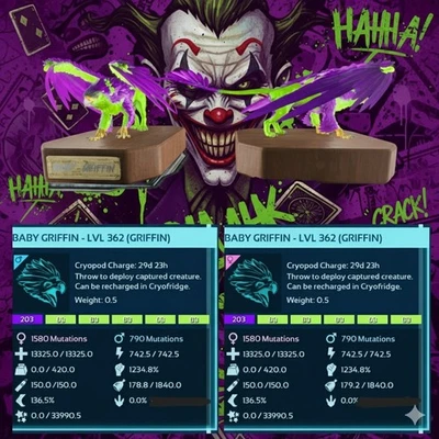 GRIFFIN TOP STATUS JOKER BABY PAIR  ARK ASCENDED PVE OFFICIAL PC/XBOX/PS5 - Image 1 of 4