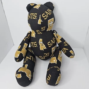 Handarbeit Patchwork gesteppt New Orleans Saints Football Teddybär bewegliche Arme - Bild 1 von 6