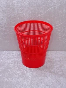 DDR Design Plaste Papierkorb Abfallkorb - Vintage um 1970 - 30 cm - Rot - Bild 1 von 4