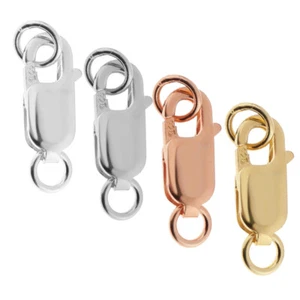925 Sterling Lobster Claw Clasp with Loop Keychain Makings - Picture 1 of 15