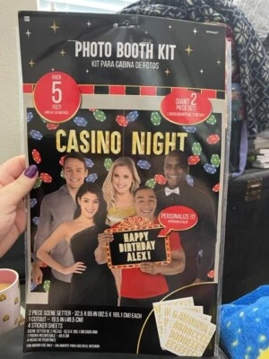 CASINO NIGHT SCENE SETTER w/ PHOTO PROPS (7pc) ~ Birthday Party Supplies Poster - Image 1 of 2