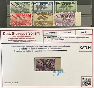 Trieste A 1947 posta aerea democratica serie completa mnh certificata - Foto 1 di 2