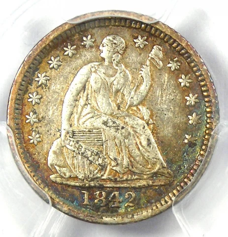 1842-O Seated Liberty Half Dime Coin H10C - Certified PCGS VF Details - Rare! Cover