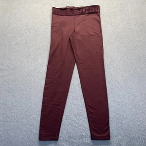 Nike Dri-Fit Women's Leggings,Burgundy,Athletic,Comfort,Size Large - Picture 1 of 11