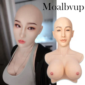 Silicone Bodysuit Breast Forms Head Mask Full Face Crossdresser Transgender  - Bild 1 von 33