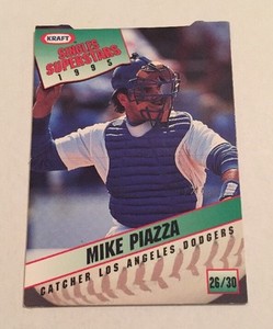 1995 Kraft Singles Superstars Mike Piazza #26 Baseball Card Nr/Mt