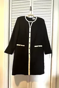 Abito vintage KASPER ASL TRUE NAVY finitura crema lana oro bottoni taglia 16 - Foto 1 di 9