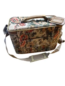 Vintage Leisure Luggage International Tapestry Train Case Bag - Picture 1 of 9