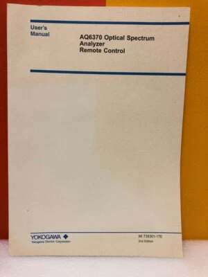 Yokogawa AQ6370 Optical Spectrum Analyzer Remote Control User's Manual - Image 1 of 3