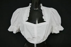 Gr.40 Dirndlbluse weiß Bluse für Dirndl Baumwollmischung mit Rüschen B10971 - Bild 1 von 4