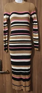LIPSY Multi-Coloured Stripe Knitted Dress - UK 8 / EU 36 - Picture 1 of 8