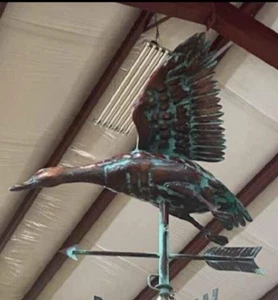 Handcrafted 3 Dimensional MALLARD Duck Weathervane Coppertone Patina Finish - Picture 1 of 3