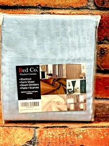 Red Co. Semi Sheer Baby Blue Window Scarf, 54 by 144 Inches Long, Decorative - Picture 1 of 6