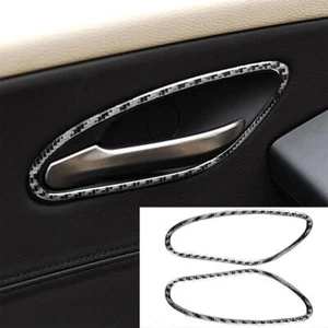 Marco de manija de puerta de fibra de carbono 2 piezas moldura interior para BMW 650i M6 E63 2004-10 - Imagen 1 de 6