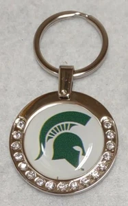 Michigan State Spartans NCAA Premium Rhinestone Keychain w/ split keyring - Picture 1 of 2