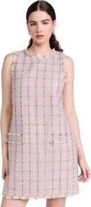 NEW L'Agence Floria Tweed Windowpane Shift Dress Sz L NWT $450 - Picture 1 of 17