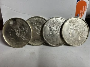 Antique Silver Dollar Coasters 4 Vegas Hotels - Picture 1 of 3