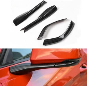 Carbon Fiber Car Rearview Mirror Pedestal Trim Cover For Ford Mustang 2015+ A - Picture 1 of 7