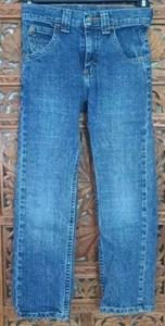 Wrangler Jeans Boys 7 Regular Blue Straight Leg Adjustable Waist  - Picture 1 of 3