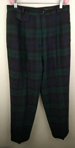 Kasper & Company ASL Pants Trousers Women's 12P Blue Black Blackwatch Highrise - Picture 1 of 5