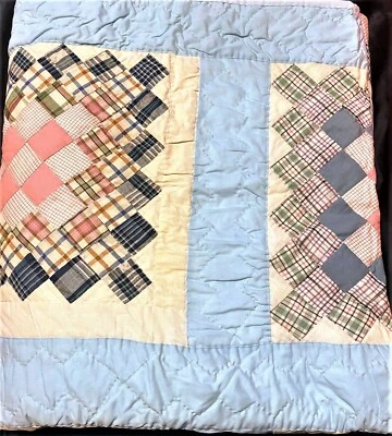 Edredón hecho a mano base azul 72” X 88” tamaño COMPLETO.  Mezcla de algodón. Foto 1 de 4